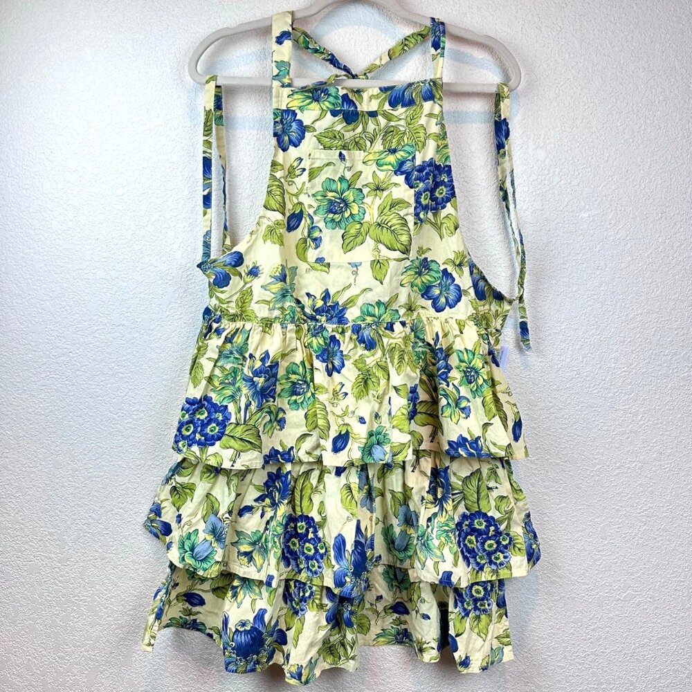 April Cornell Floral Ruffle Kitchen Apron Garden Kitchy Farmhouse Cottage Kitsch